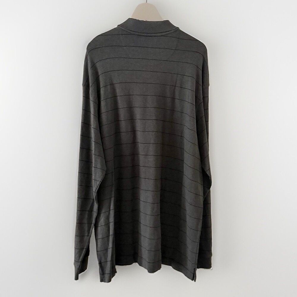 Roundtree & Yorke Long Sleeve Polo Shirt Sz 2XT Heather Gray Luster Soft Cotton - Picture 4 of 8